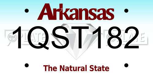 1QST182 Arkansas License Plate