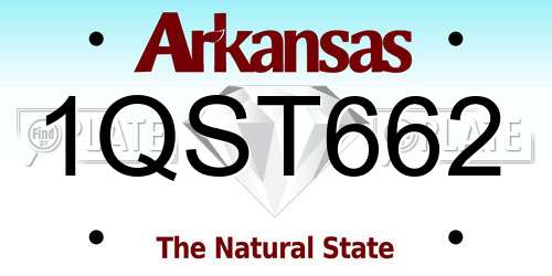 1QST662 Arkansas License Plate