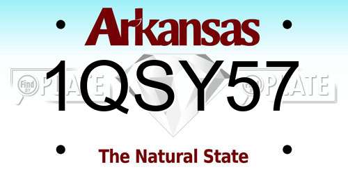 1QSY57 Arkansas License Plate