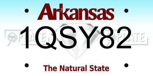 1QSY82 Arkansas License Plate