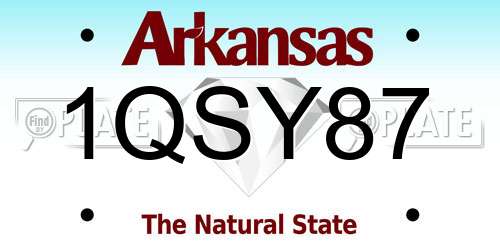 1QSY87 Arkansas License Plate