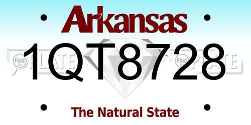 1QT8728 Arkansas License Plate