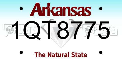 1QT8775 Arkansas License Plate