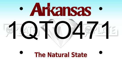 1QTO471 Arkansas License Plate