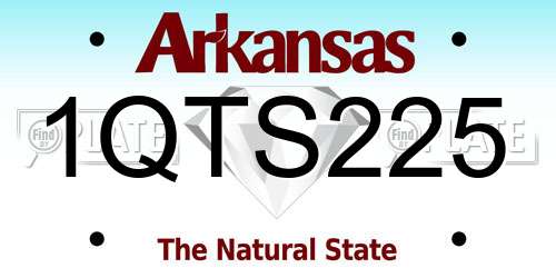 1QTS225 Arkansas License Plate