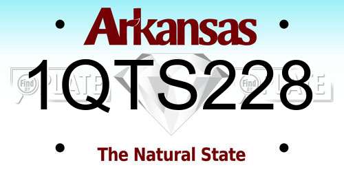 1QTS228 Arkansas License Plate