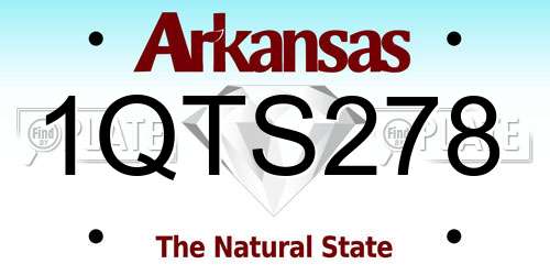 1QTS278 Arkansas License Plate