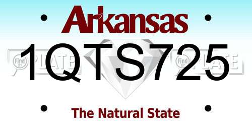 1QTS725 Arkansas License Plate