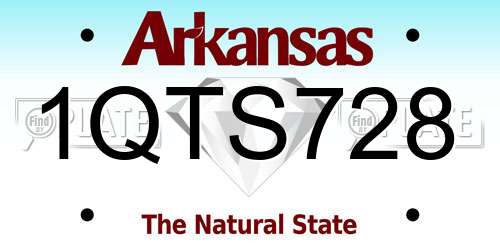 1QTS728 Arkansas License Plate