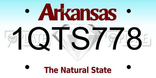 1QTS778 Arkansas License Plate