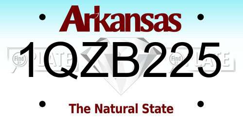1QZB225 Arkansas License Plate