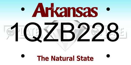 1QZB228 Arkansas License Plate
