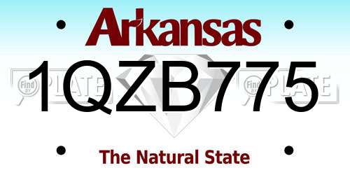 1QZB775 Arkansas License Plate
