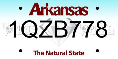 1QZB778 Arkansas License Plate