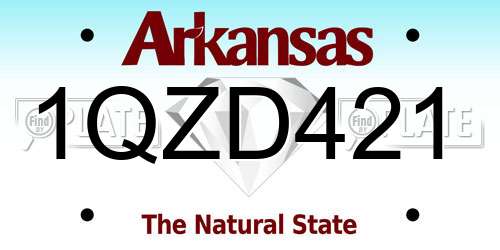 1QZD421 Arkansas License Plate