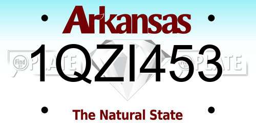 1QZI453 Arkansas License Plate
