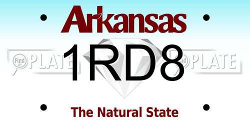 1RD8 Arkansas License Plate
