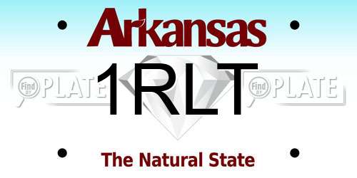1RLT Arkansas License Plate