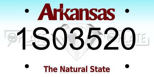 1S03520 Arkansas License Plate
