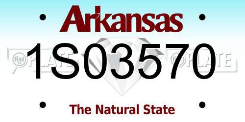 1S03570 Arkansas License Plate