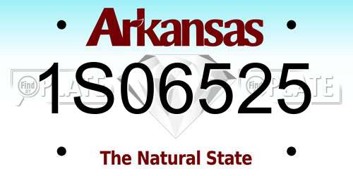 1S06525 Arkansas License Plate