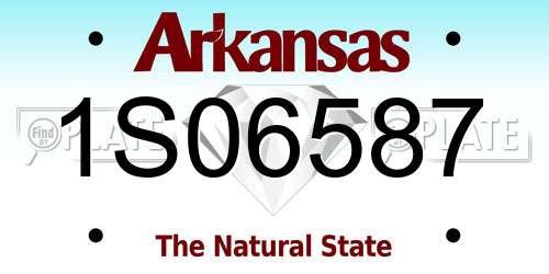 1S06587 Arkansas License Plate