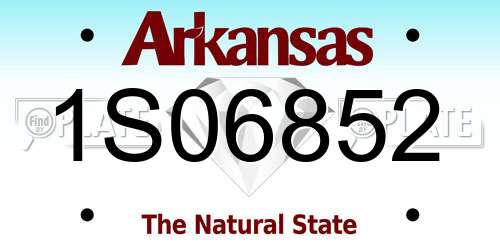1S06852 Arkansas License Plate