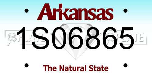 1S06865 Arkansas License Plate