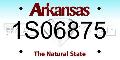 1S06875 Arkansas License Plate