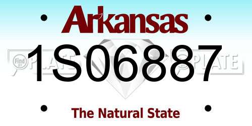 1S06887 Arkansas License Plate