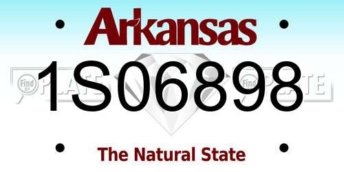 1S06898 Arkansas License Plate