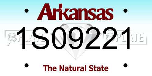 1S09221 Arkansas License Plate