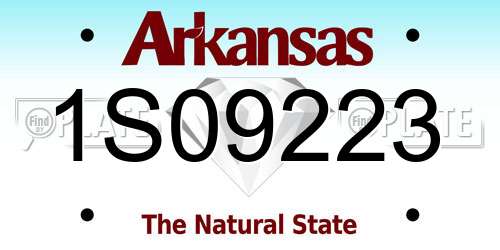 1S09223 Arkansas License Plate