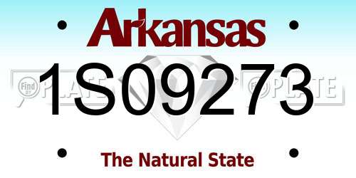 1S09273 Arkansas License Plate