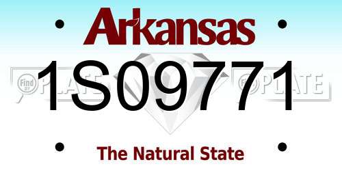 1S09771 Arkansas License Plate
