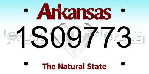 1S09773 Arkansas License Plate