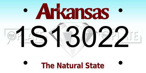 1S13022 Arkansas License Plate