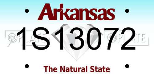 1S13072 Arkansas License Plate