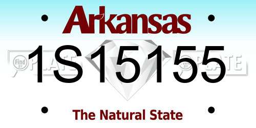 1S15155 Arkansas License Plate