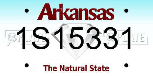 1S15331 Arkansas License Plate