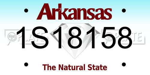 1S18158 Arkansas License Plate