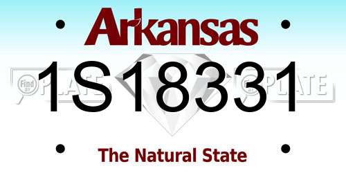 1S18331 Arkansas License Plate