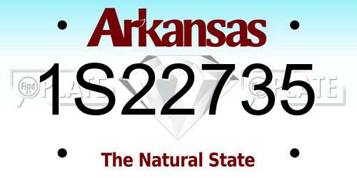 1S22735 Arkansas License Plate
