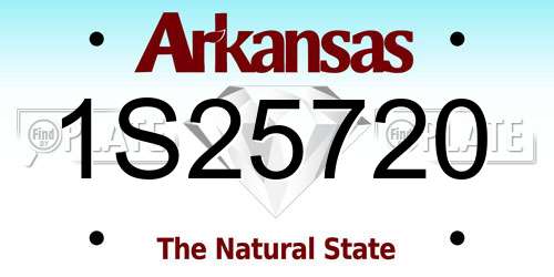 1S25720 Arkansas License Plate