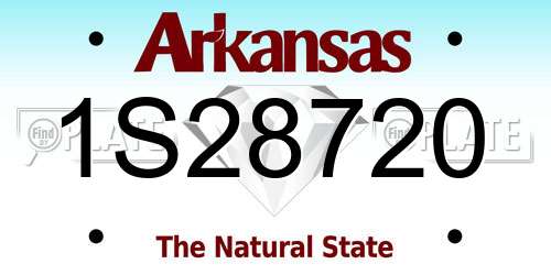 1S28720 Arkansas License Plate