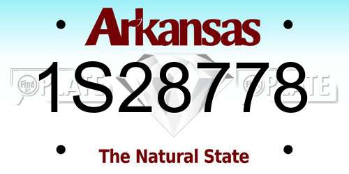 1S28778 Arkansas License Plate