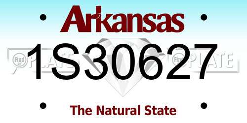 1S30627 Arkansas License Plate