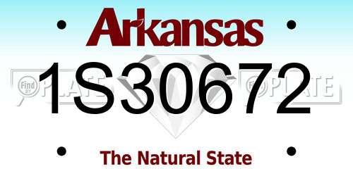 1S30672 Arkansas License Plate