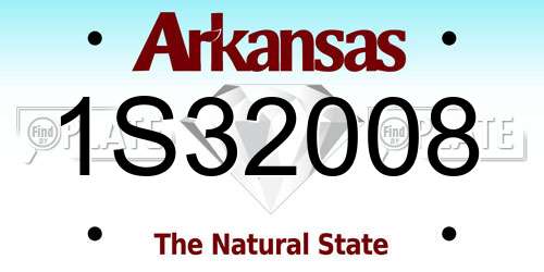 1S32008 Arkansas License Plate