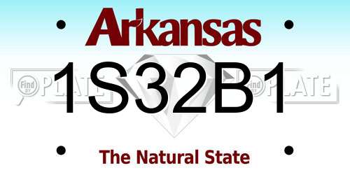 1S32B1 Arkansas License Plate